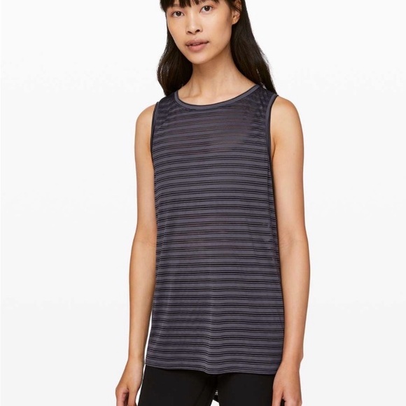 Lululemon Meet Halfway Tank Striped Moonwalk Sz 6 - Picture 2 of 7